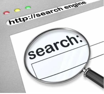 Search Engine Magnifying Glass Stock Image