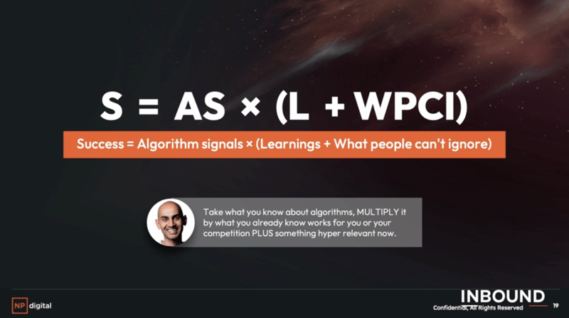 Formula for understanding algorithms INBOUND 2022