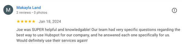 Google 5-Star Review for Digitopia Makayla Land