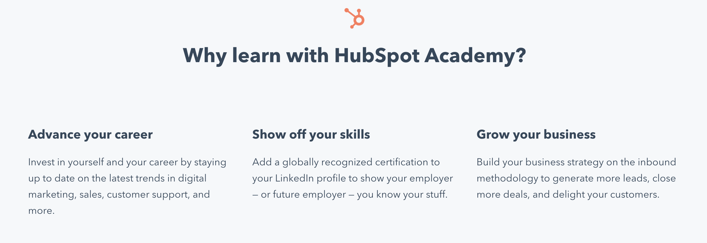 Why learn HubSpot Screenshot