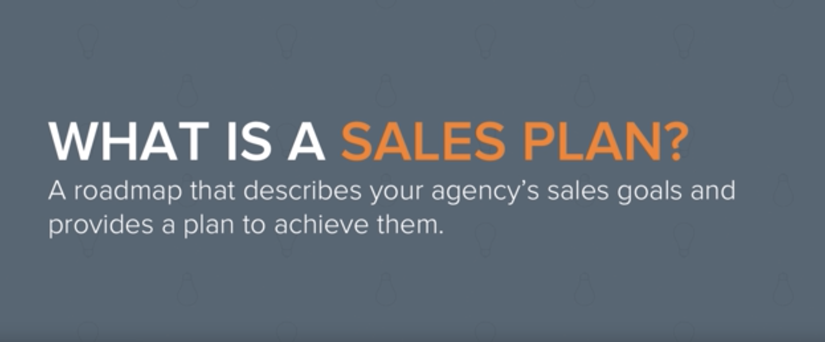 What is a sales plan